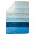 Begin Home Decor 60 x 80 in. Blue Stripes-Sherpa Fleece Blanket 5545-6080-AB94